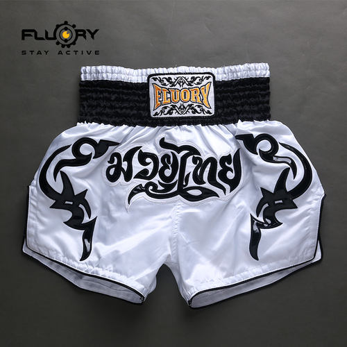 FLUORY搏击短裤男女通用白色