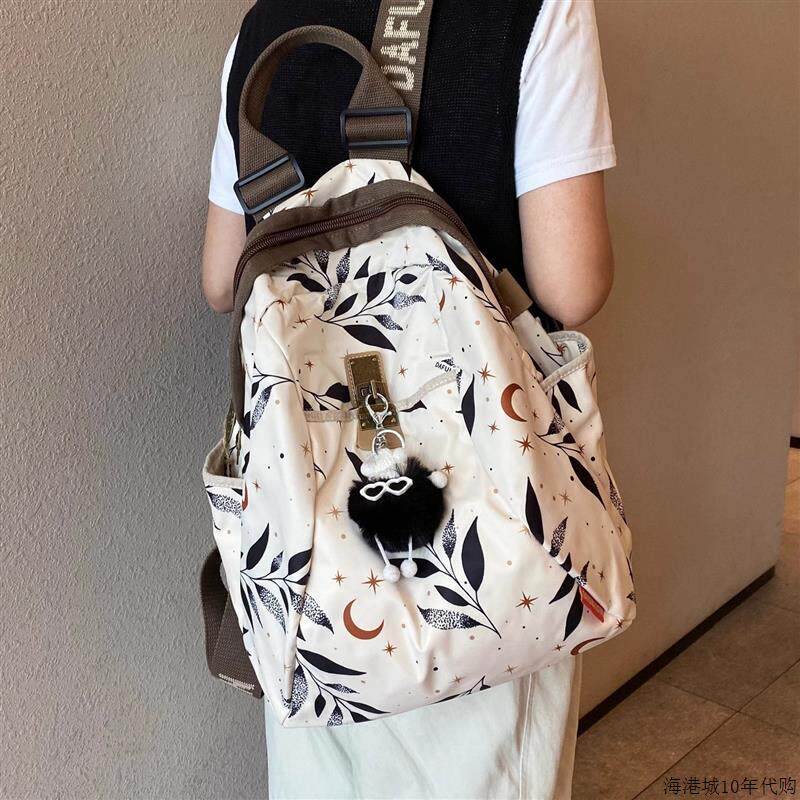 香港双肩包女2025新款时尚牛津布旅行背包大容量轻便电脑包书包潮