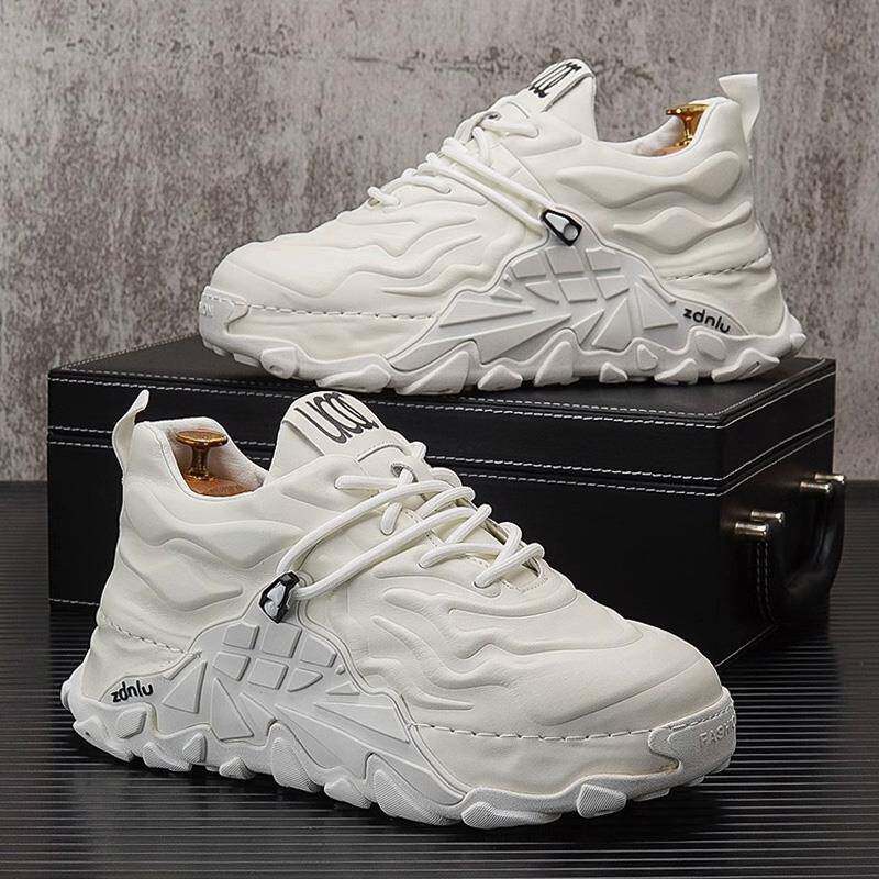 2025新款欧洲站男鞋子白色老爹鞋子男士厚底内增高男款休闲运动鞋