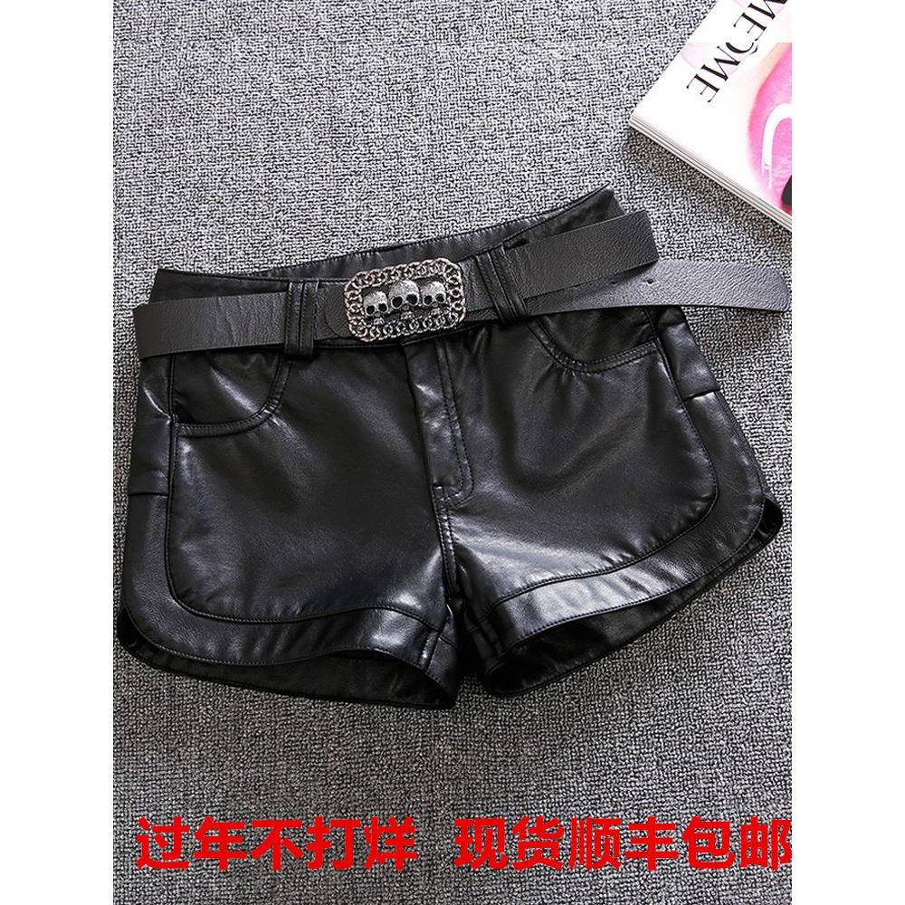 专柜真皮短裤女修身2025新款韩版性感超短显瘦百搭秋冬打底靴裤潮