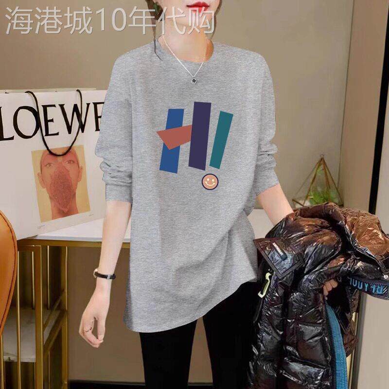 欧洲站纯棉长袖T恤设计感小众2026春秋冬新款中长内搭上衣打底衫