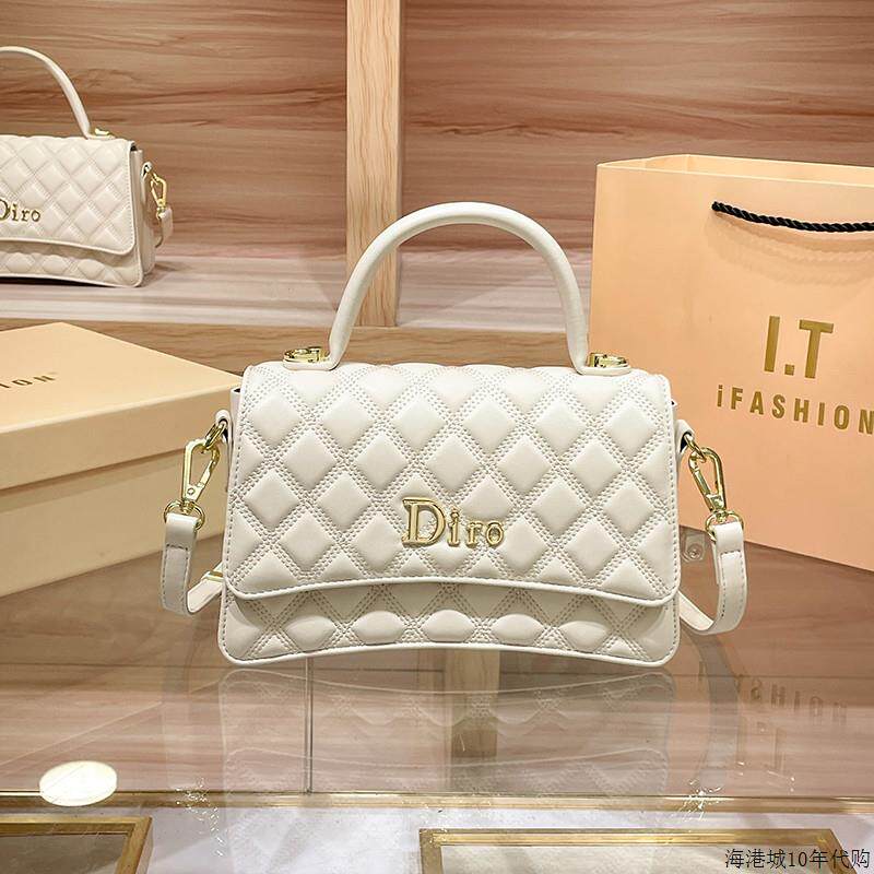 轻奢正品真皮小方包女2025新款时尚小香风手提包高级感菱格斜挎包