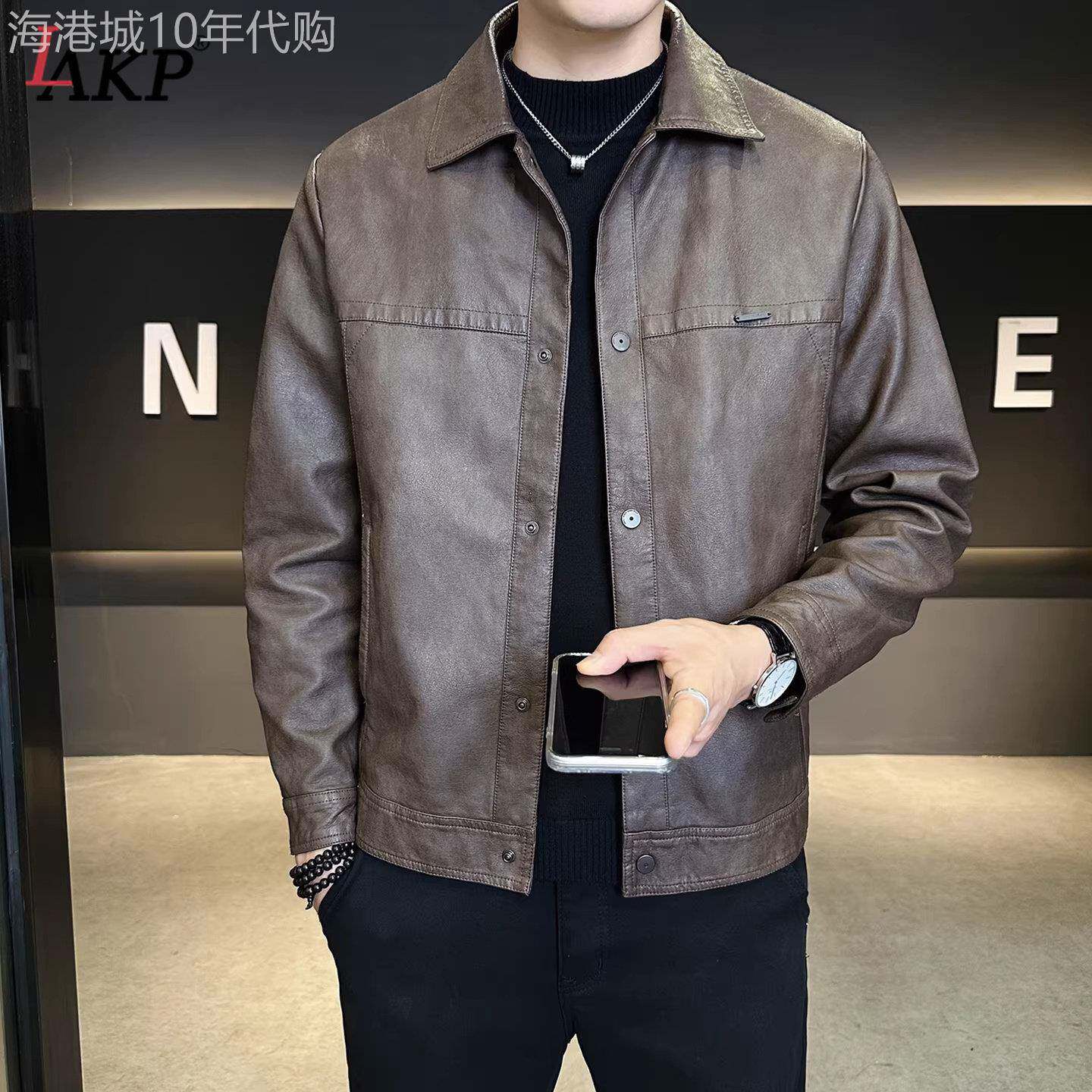 皮衣外套男士2026新款春秋季修身高级感痞帅机车服皮夹克男款春装