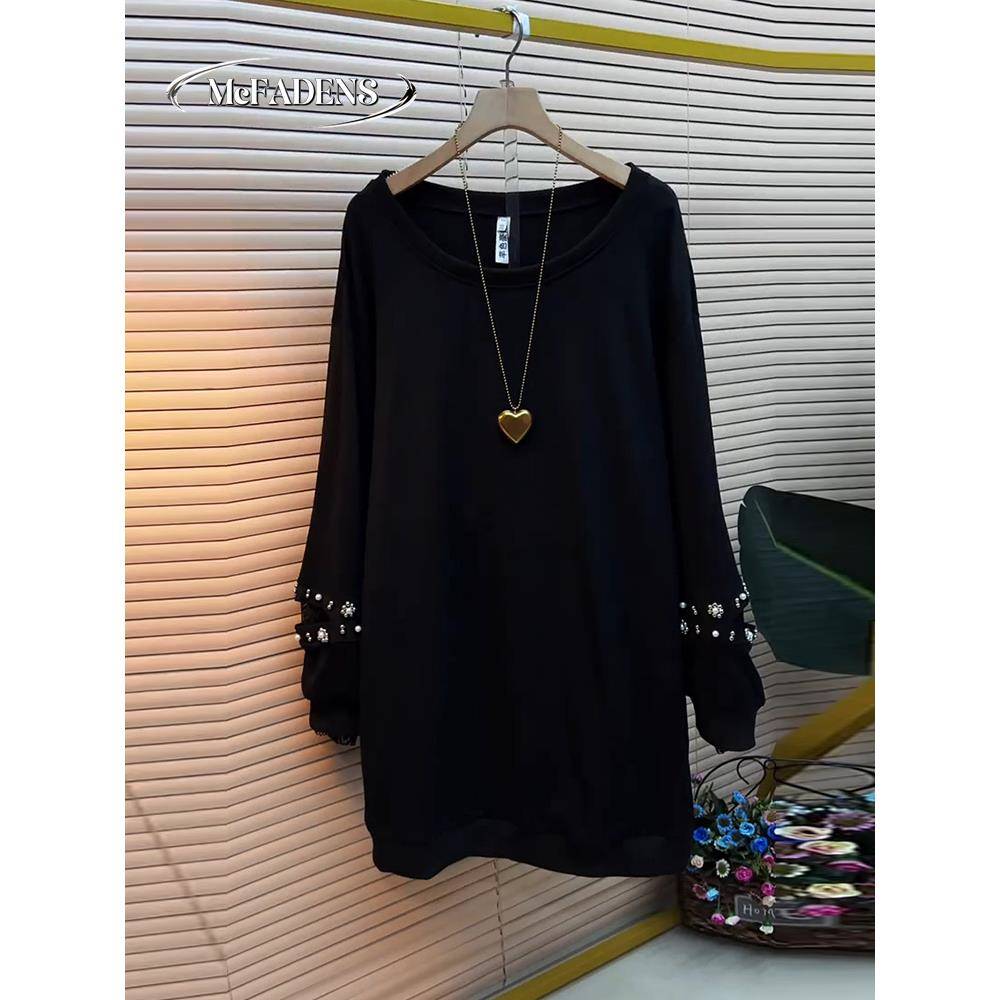 香港加码女装2024年冬季新款底裤衬衫，适合肥胖女性搭配优雅的中