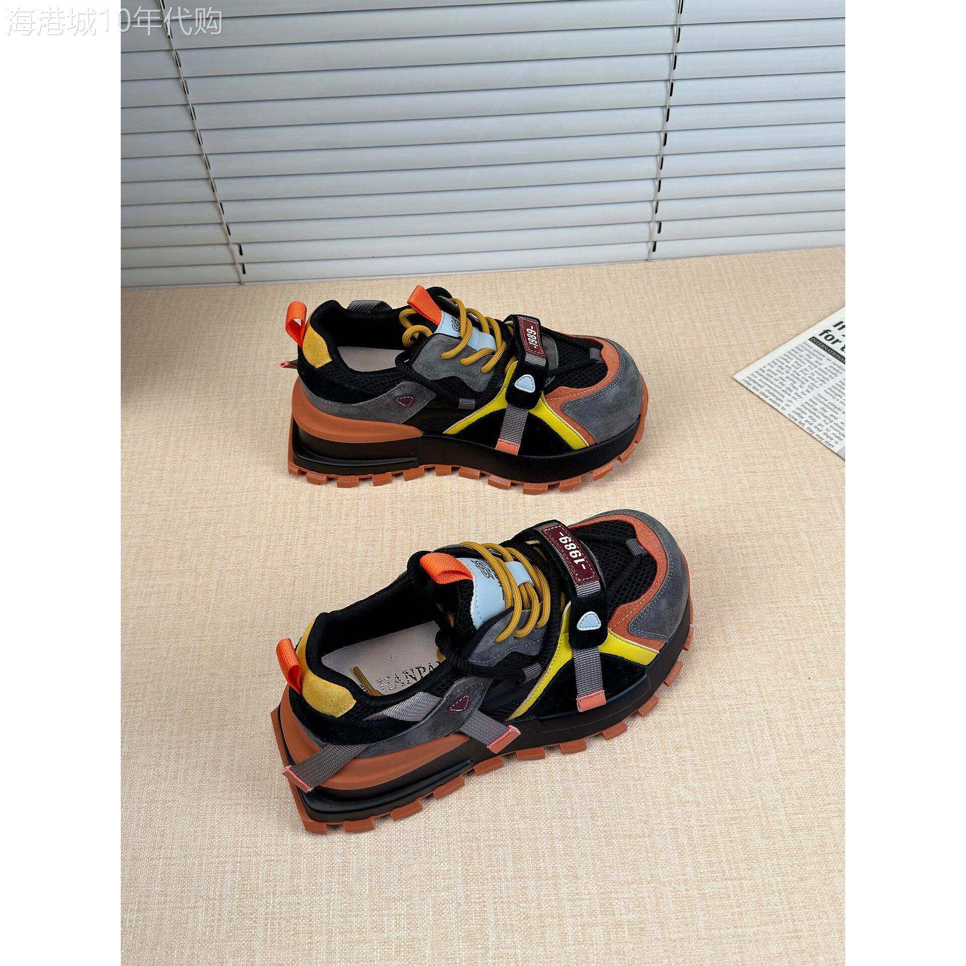 【欧洲AU高定】厚底运动老爹鞋新款春季巨好看不累脚真皮休闲阿甘