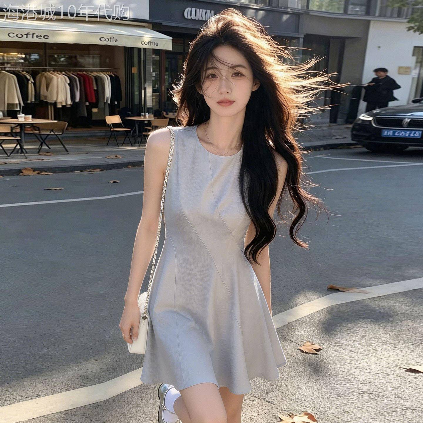 法式优雅高级感缎面洋装女2026夏季新款小个子掐腰超好看背心裙