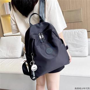 香港双肩包女2025新款时尚牛津布旅行背包大容量轻便书包电脑包潮