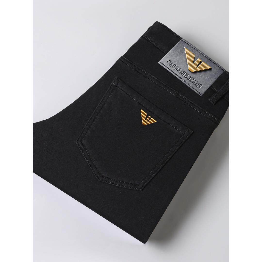 欧洲站轻奢黑色牛仔裤男2025秋冬加绒加厚休闲修身小脚男士长裤子