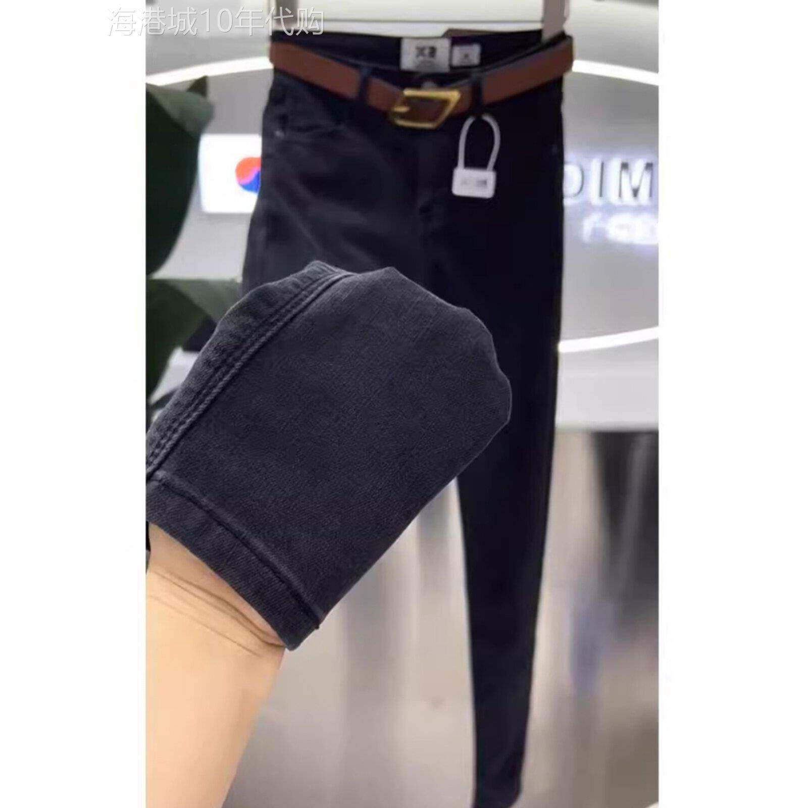 高腰弹力黑色牛仔裤女2025年春秋新款胖妹妹mm大码遮肉显瘦小脚裤