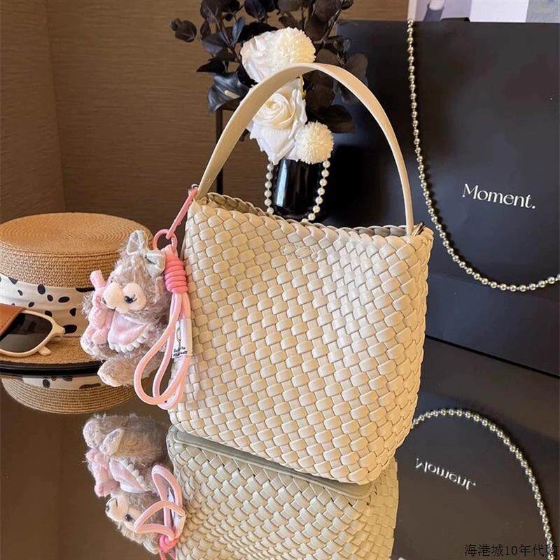 法国MKBM软皮编织水桶篮子包2025新款时尚百搭高级手提单肩斜挎包