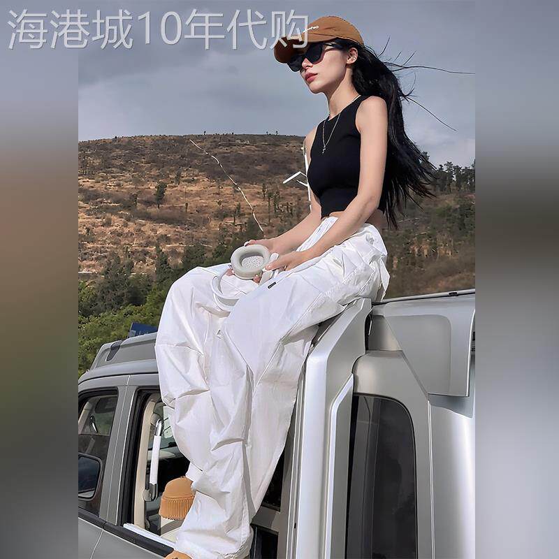 潮牌工装裤女款夏季薄款2026新款美式街舞裤子跳舞爵士舞降落伞裤