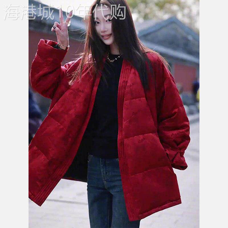 高级感新中式女装国风红色外套棉服棉衣棉袄女冬季2026新年拜年服