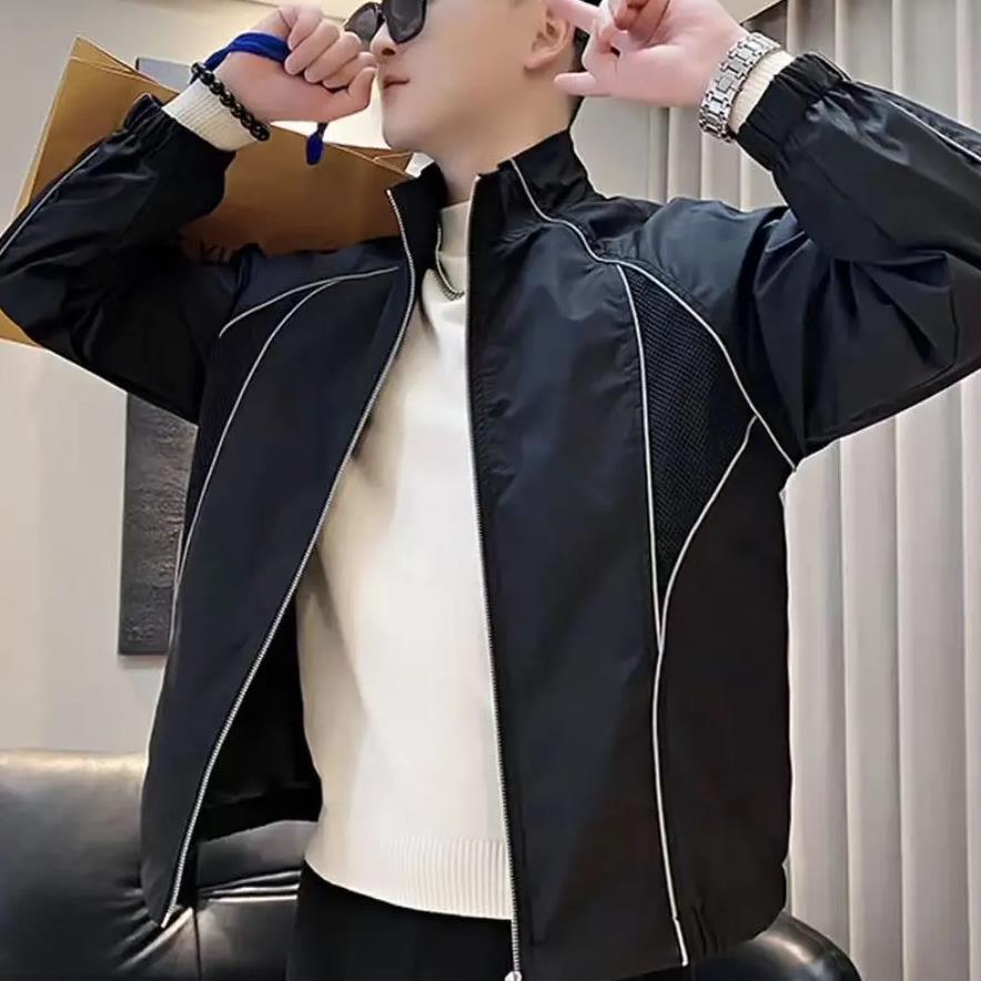 高端轻奢复古立领工装夹克男春秋季2025新款潮牌宽松休闲运动外套