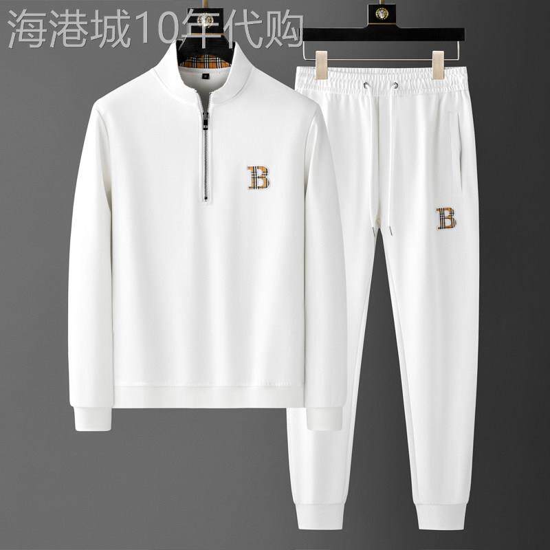 高端时尚刺绣运动套装男款2026新款半拉链套头卫衣卫裤两件套帅气