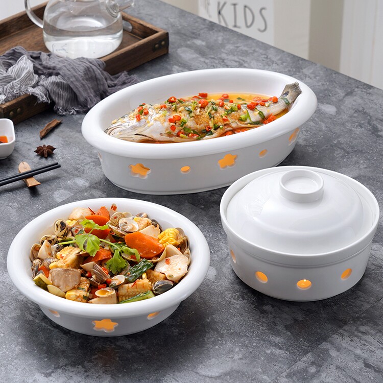 蜡烛加热炉保温菜盘鱼盘鱼胶佛跳墙位上炖盅酒店餐具梅花陶瓷明炉