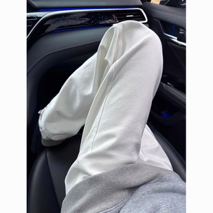 白色弯刀柳叶牛仔裤男女春秋款修身显瘦裤子美式高街直筒微喇裤