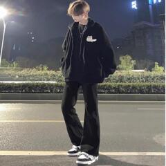 微喇牛仔裤男款春季修身男士裤子男生直筒长裤美式bootcut喇叭裤