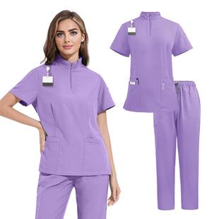 色立领风ICU护理员工作服女士洗手衣直筒裤口腔诊所手术服