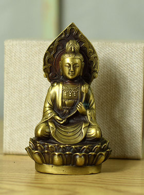 大小号仿古风黄铜西方三圣菩萨像