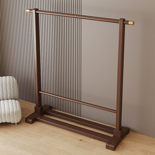 衣架落地家用卧室单杆实木衣帽架简易晾衣架客厅挂衣架收纳置物架