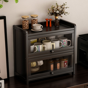 桌面餐边柜水杯咖啡杯餐桌台面收纳柜非实木杯架杯子收纳置物架子