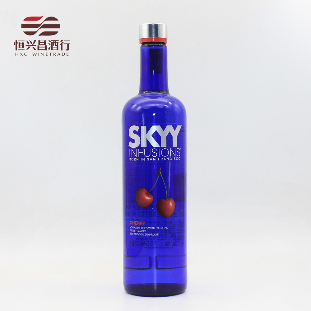 深蓝伏特加 蓝天伏特加樱桃味 Skyy Vodka洋酒 烈酒 基酒 750ml