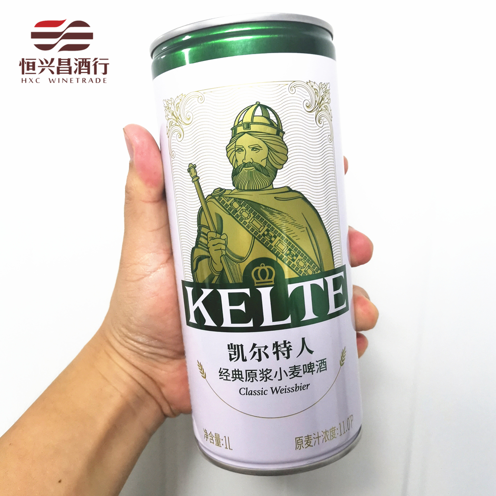 原浆啤酒1000ml 凯尔特人经典原浆小麦白啤酒 1升罐