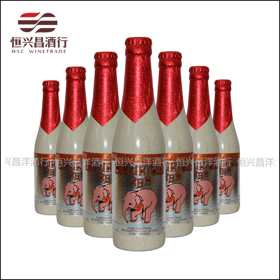 粉象给劲樱桃水果味啤酒330ml*24瓶 樱桃粉象 比利时进口粉象啤酒