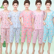 Bộ đồ ngủ bằng vải cotton cho nữ trung niên 40 tuổi. - Quần áo của mẹ