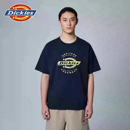 Dickies帝酷适26夏宽松马蹄铁LOGO图案印花短袖T恤男女情侣内搭