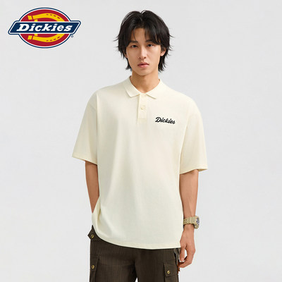 Dickies帝酷适夏季新款高级感美式复古翻领潮流宽松Polo衫短袖男