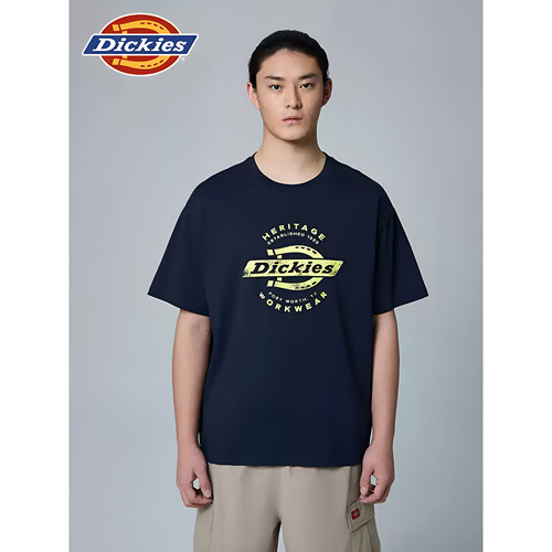 Dickies帝酷适26夏宽松马蹄铁LOGO图案印花短袖T恤男女情侣内搭