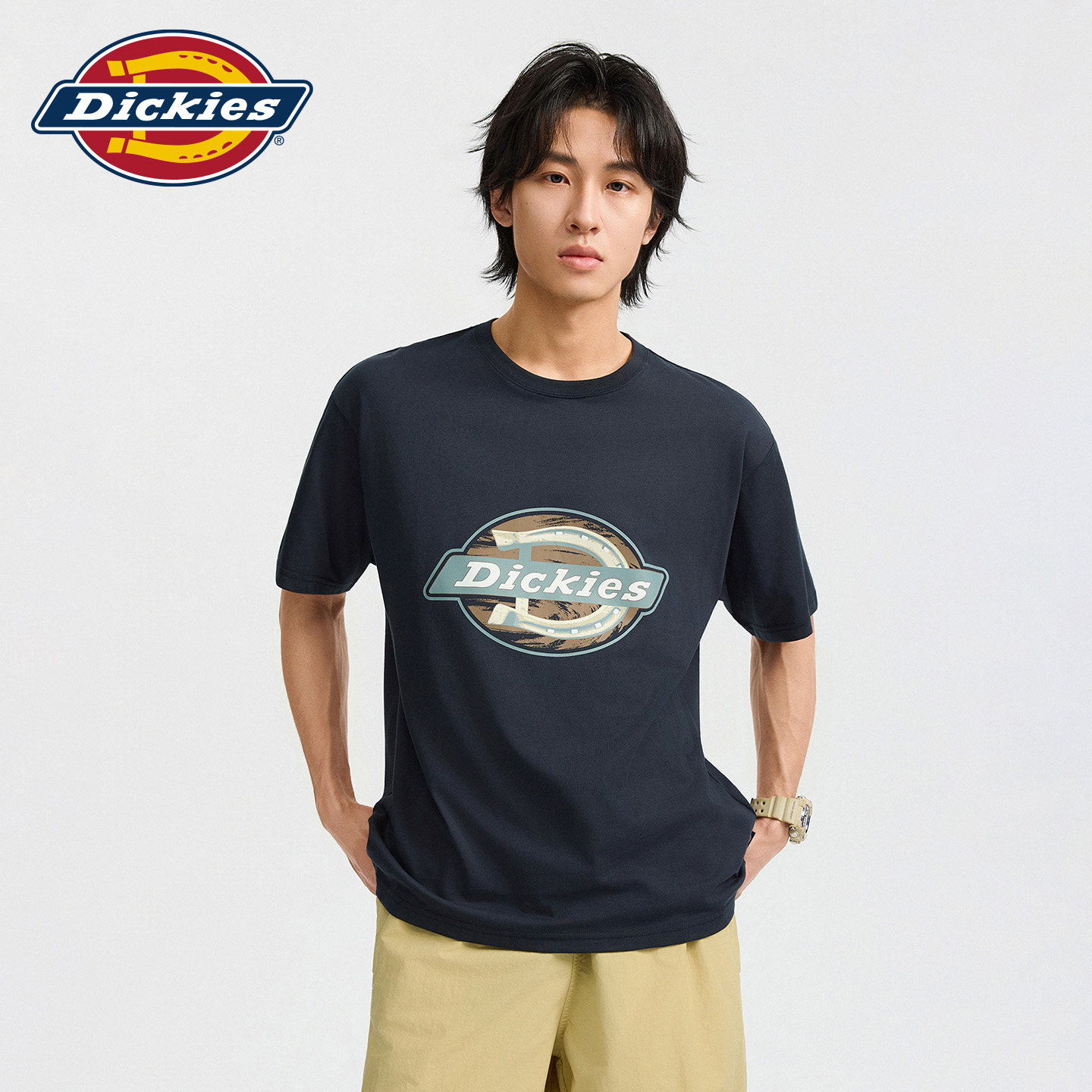 Dickies帝酷适港风宽松潮流短袖t恤印花图案半袖男女情侣同款
