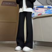 夏季 慵懒风中性风主义微喇休闲西裤 2025新款 直筒中腰阔腿系带复古