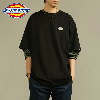 Dickies帝酷适短袖三色牛领LOGO汗布短袖T恤男女工装灵感休闲上衣
