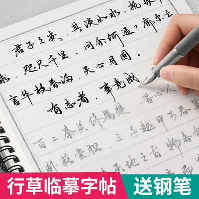 行草临摹练字帖成年速成