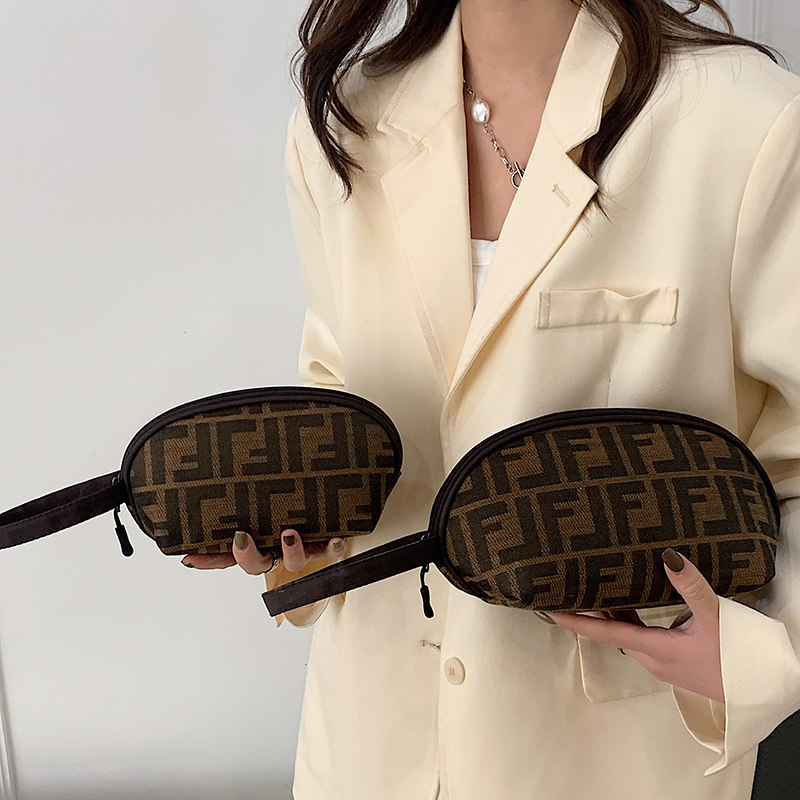 女士化妆包收纳包大小号便携手机包大容量帆布零钱包女手拎小手包