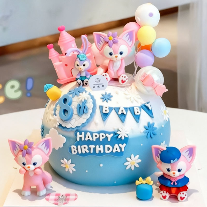 卡通川沙妲己儿童主题生日蛋糕装饰摆件玲娜女孩生日烘焙装扮配件