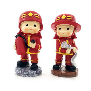 消防员蛋糕装 男孩儿童梦想生日蛋糕摆件插件水枪灭火器D88 饰公仔