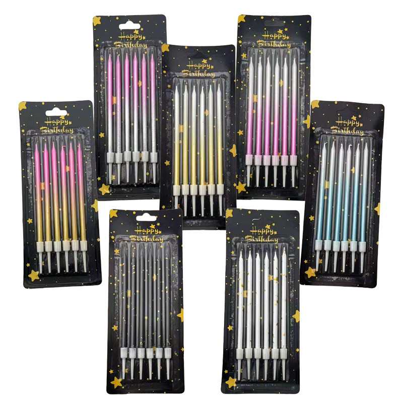 双色渐变金点铅笔生日蜡烛 镀金色银色黑色白色蛋糕装饰插件6支装,节庆用品/礼品,蜡烛,淘宝优惠券,粉丝福利购,淘宝优惠卷
