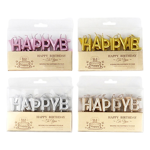 银色大字母happy甜品台生日蜡烛