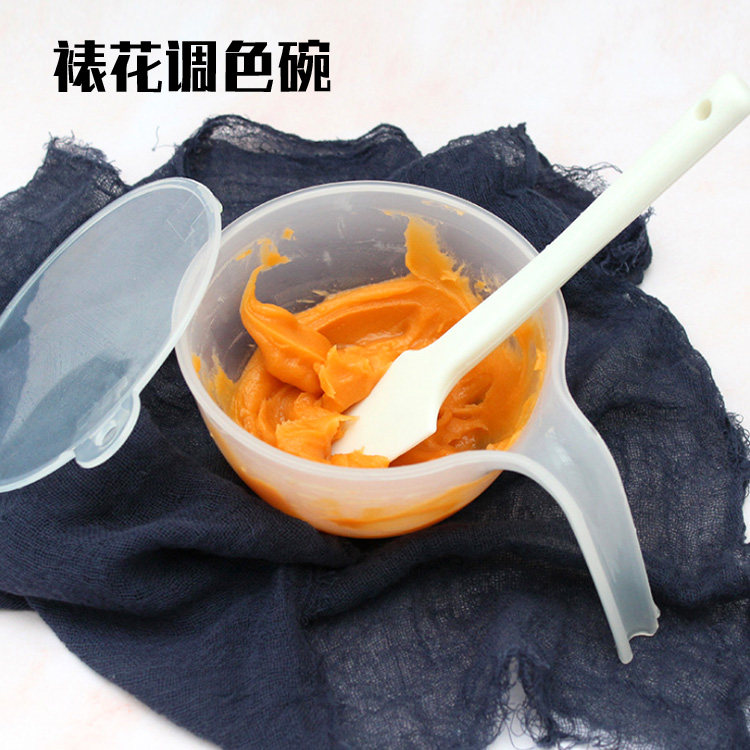 可叠加带手柄裱花调色碗 微波炉加热料理碗塑料碗子 厨房烘焙工具