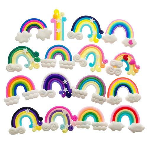 迷你软陶小彩虹蛋糕装饰摆件插件