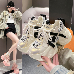 春季新款女鞋增高厚底老爹鞋女小个子夏款休闲百搭运动鞋女鞋ins
