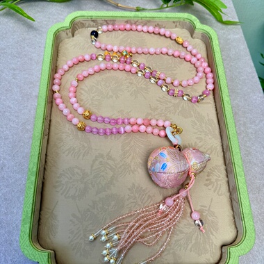 MOKA123原创设计新中式国风旗袍配饰长款斜挎链串珠古风项链