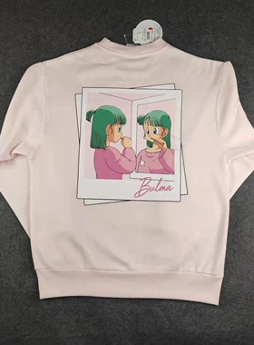 出口日本龙珠Bulma布尔玛特兰克斯动漫联名圆领套头宽松长袖卫衣