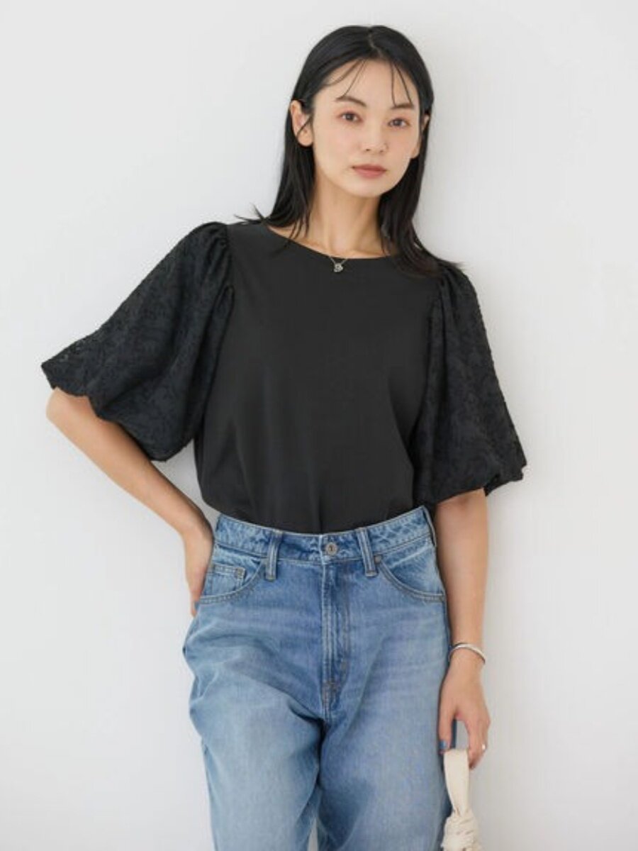 日单丝光棉纯棉七分袖喇叭蕾丝袖女凉感百搭打底衫免烫短袖T恤