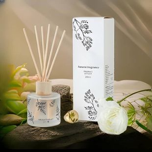 树叶除味工艺家用油性除臭200ml厕所丝印香薰无火栀子花白茶