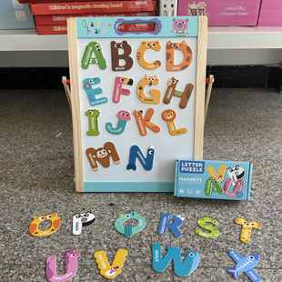 儿童磁性卡通早教拼图宝宝冰箱贴字母数字动物拼板3-6岁益智玩具