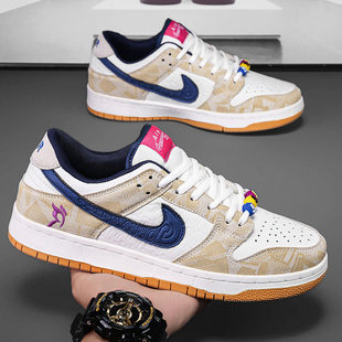 aj男鞋白紫鸳鸯低帮板鞋学生休闲运动鞋莆田dunk联名加绒棉鞋女鞋